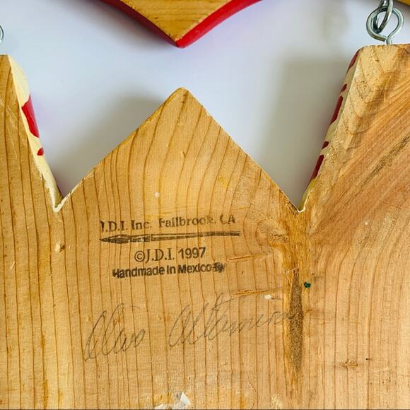 1997 Christmas Folk Art Wood Plaque Vintage - Picture 7 of 7